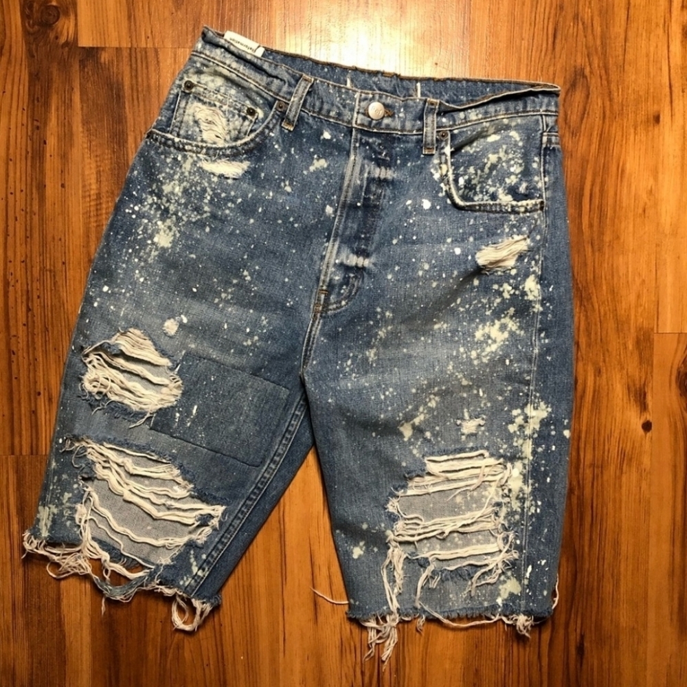 Reformation denim ripped Jorts size 28